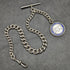 1920s British Antique Extra Thick Pure Silver (925 Silver) Albert Chain 75g Medal Fob